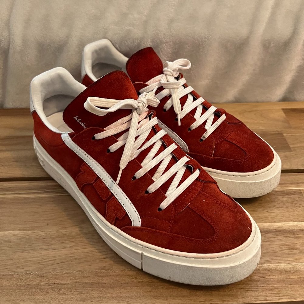 Salvatore Ferragamo Men's Borg Suede Platform Sneakers